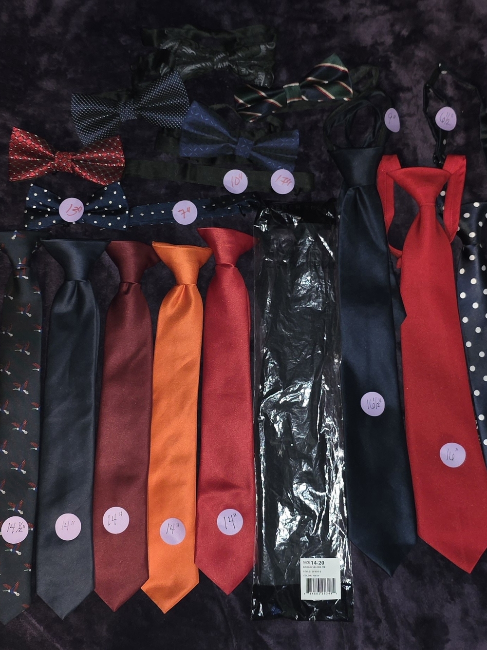 French Toast Boys' Solid Satin Neckties and Bow Ties - Red, Navy, Orange, Maroon